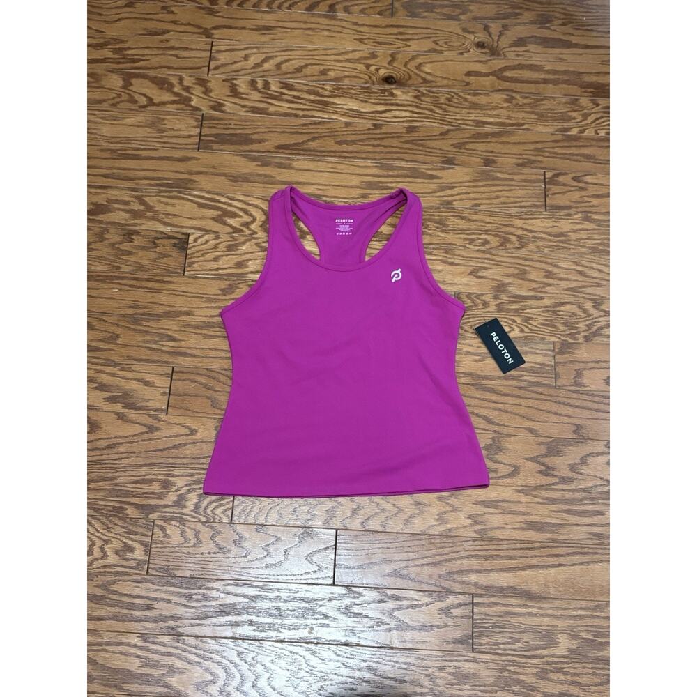 Peloton Women's Pink Cadent Cropped Racer Athletic Tank Top, Size Large
